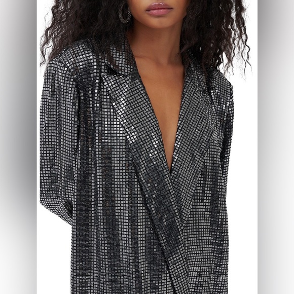 Oversized Metallic Sequin Blazer - Picture 7 of 9
